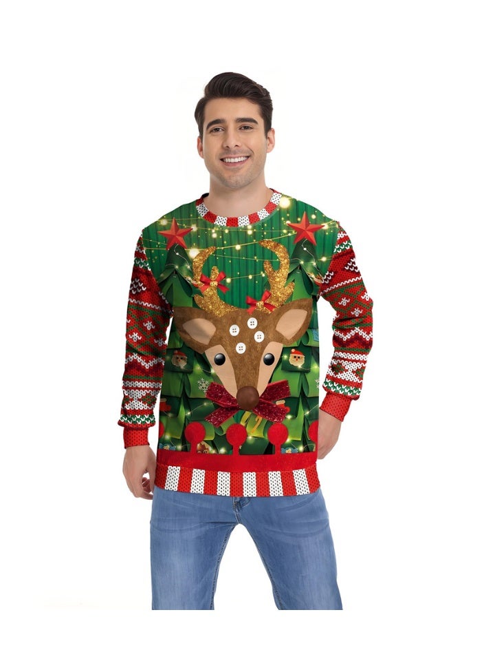 إسكدنيا جنس واحد عيد الميلاد القفز مطبوعة سترة سويتشرت الخريف الشتاء قمم الملابس - Image 1