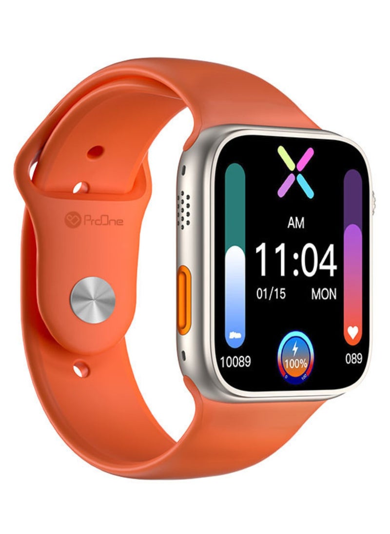 ProOne - ProOne PWS07 Smart Watch with Bluetooth Call, Health Monitoring, 1.85" HD Touch Screen, Fitness Tracker, Voice Assistant, Wireless Charging, Compatible with Android & iOS - Image 1