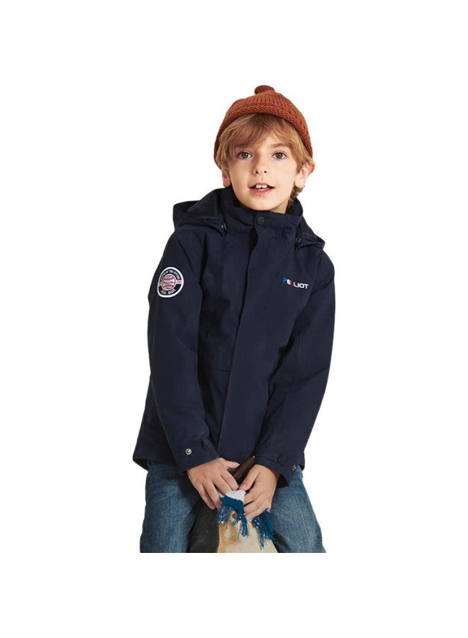 PELLIOT [كلاسيك 2.0] جاكيت خارجي للأطفال مقاوم للماء 3 في 1 لفصل الربيع والخريف، 13440137، وردي، مقاس 150 - Image 1