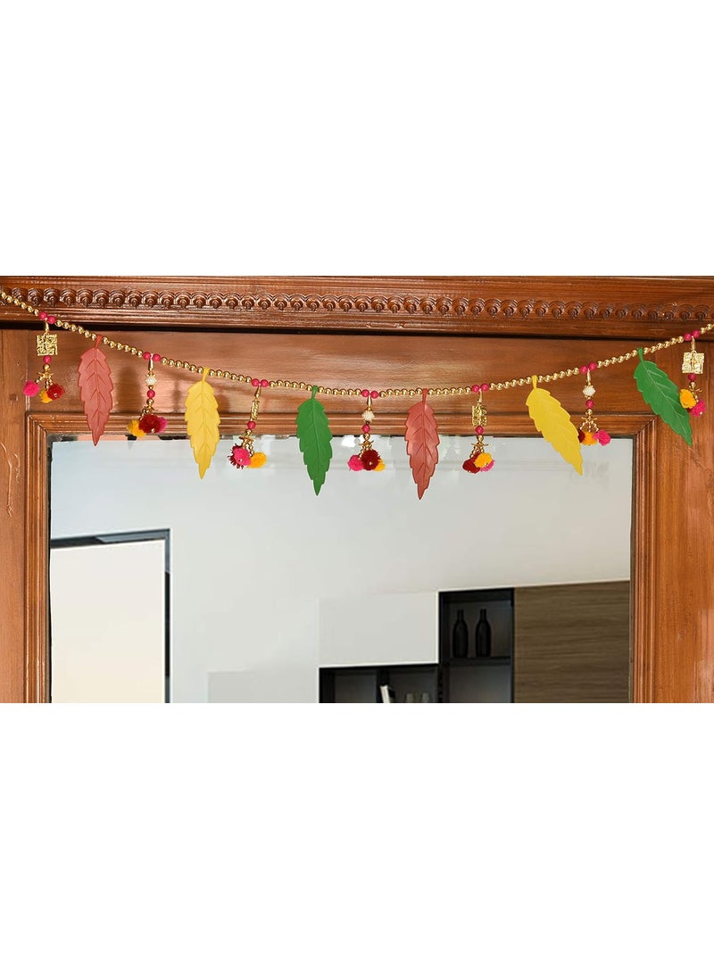 AC ANAND CRAFTS AC ANAND CRAFTS Door Side Wall Windows Hanging Multicolour Traditional Art Handmade Door Bandarwal toran Main Door and Living Room Hangings for Diwali Decoration 