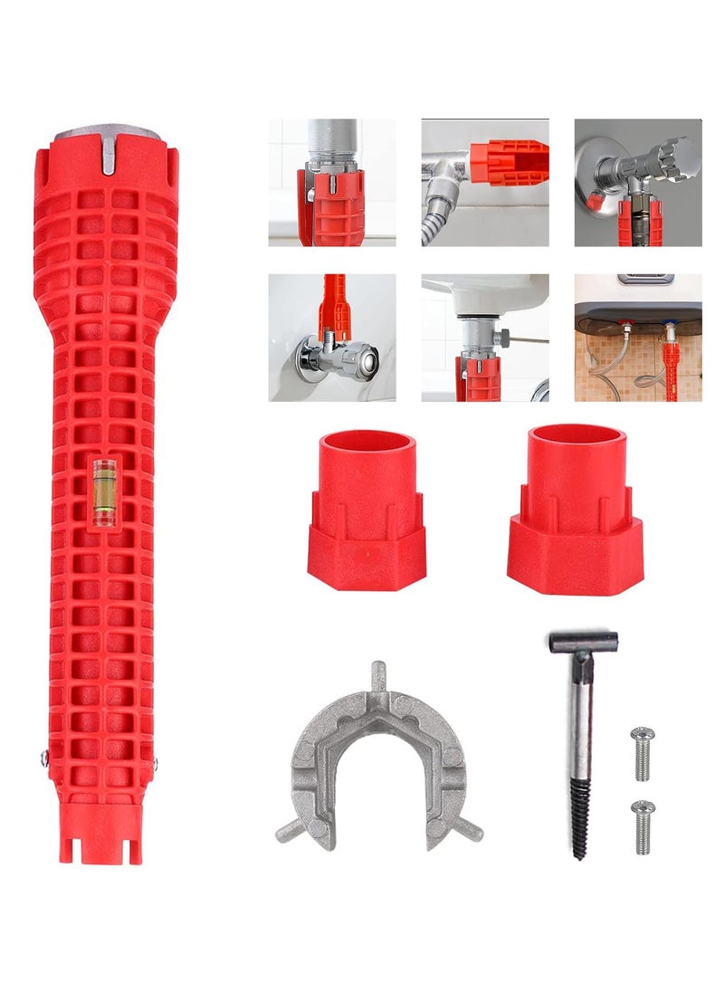 GNAFOTU - Tap Spanner Tool, 8 in 1 Faucet and Sink Installer, Multifunctional Wrench Kit, Anti-Slip, Sink Faucet Installation, Socket Wrench, Ideal for Kitchen, Bathroom, Sink Repair - Image 1