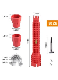 GNAFOTU Tap Spanner Tool, 8 in 1 Faucet and Sink Installer, Multifunctional Wrench Kit, Anti-Slip, Sink Faucet Installation, Socket Wrench, Ideal for Kitchen, Bathroom, Sink Repair  - Image 2