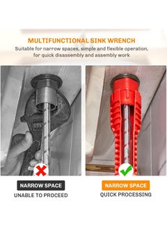 GNAFOTU Tap Spanner Tool, 8 in 1 Faucet and Sink Installer, Multifunctional Wrench Kit, Anti-Slip, Sink Faucet Installation, Socket Wrench, Ideal for Kitchen, Bathroom, Sink Repair  - Image 5