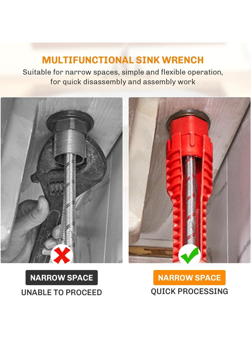 GNAFOTU - Tap Spanner Tool, 8 in 1 Faucet and Sink Installer, Multifunctional Wrench Kit, Anti-Slip, Sink Faucet Installation, Socket Wrench, Ideal for Kitchen, Bathroom, Sink Repair - Image 1