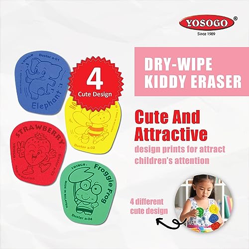 Yosogo Small Kiddy Dry Erase Whiteboard Eraser, Pack of 12 - Image 2