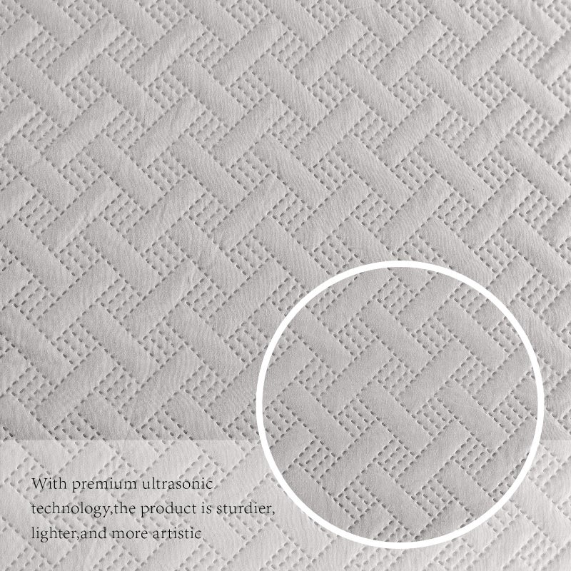 FLYMME Light Grey Twin Quilt Bedding Set Thin Lightweight Bedspreads Soft Microfiber Bed Coverlet for All Season (1 Quilt  1Sham) - Image 3