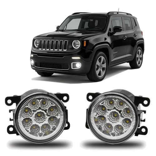 qobsos Fog Light Lamp 3.5 Inch Pair For 2015-2018 Jeep Renegade Clear Lens Bumper Replacement,45W,6000k,pack of 2 - Image 1