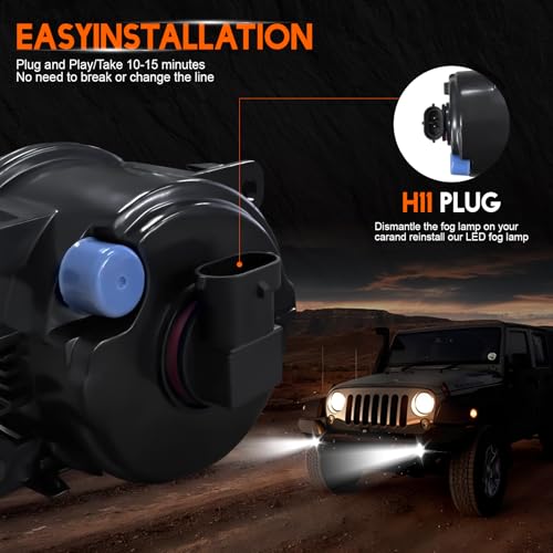 qobsos Fog Light Lamp 3.5 Inch Pair For 2015-2018 Jeep Renegade Clear Lens Bumper Replacement,45W,6000k,pack of 2 - Image 5