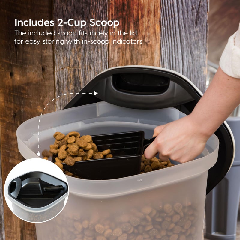 IRIS USA Premium Airtight Dog Food Storage Container, Up to 25 lbs, 60% Improved Airtightness with Seal & Air Valve, 2 Cup Scoop, Removable Wheels, Fit in Small Space, BPA Free, Black - Image 4