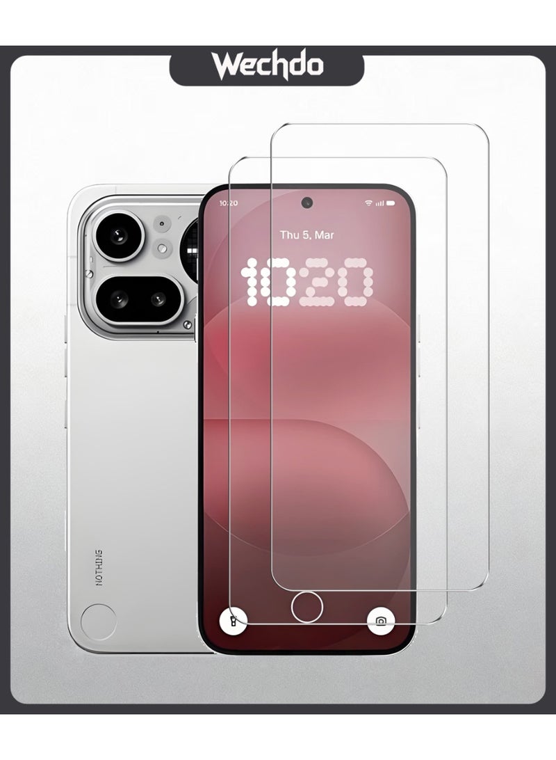 2 Pack for Nothing Phone 4a Pro Premium Tempered Glass Screen Protector, with 9H Hardness, Anti-Fingerprint, Anti-Shatter, Bubble-Free & Easy Installation