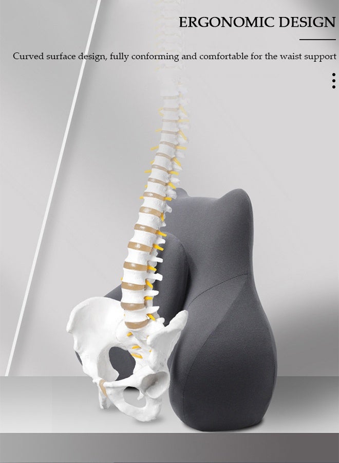 DUNISO Lumbar Support Pillow for Office Car Back Support Pillow with Memory Foam Pad Back Cushion for Back Pain Relief Improve Posture Cushion - Image 3