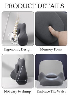 DUNISO Lumbar Support Pillow for Office Car Back Support Pillow with Memory Foam Pad Back Cushion for Back Pain Relief Improve Posture Cushion  - Image 5