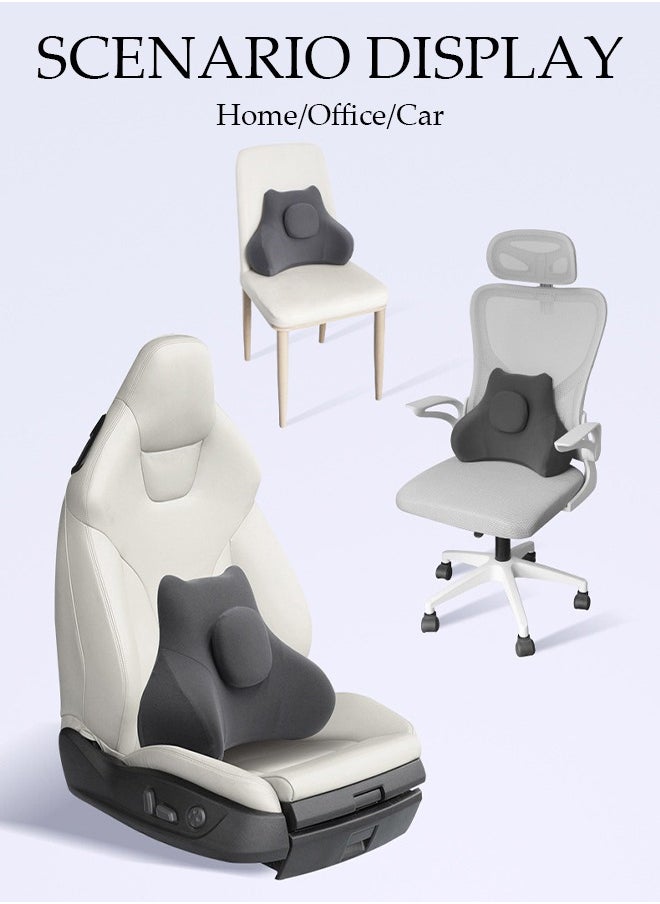 DUNISO - Lumbar Support Pillow for Office Car Back Support Pillow with Memory Foam Pad Back Cushion for Back Pain Relief Improve Posture Cushion - Image 1