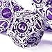 RULE DICE Metal DND Dice Set High Artistic Making Dungeons and Dragons Dice Large Weighted Metallic DD Dice Sets Polyhedral Role Playing Dice for MTG RPG Silver Purple D and D Dice with DND Gift Box - Image 2