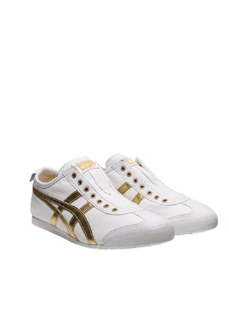 Onitsuka Tiger - MEXICO 66 Slip-On Canvas Casual Athlesiure Shoes White/Gold - Image 1