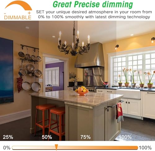 Yochoice 12-Pack Dimmable E12 LED Candelabra Bulbs 40Watt Equivalent, 2700K Warm White, 450Lumens, 4W B11 Vintage Chandelier Light Bulbs, LED Filament Clear Glass Candle Lamp for Ceiling Fan Home Decor1 - Image 2