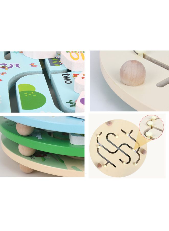 Wooden Number Maze with Sliders Preschool Educational Toy Learning Toys for 3 Years Kids Puzzles Game for Kids Fruit Maze - Image 4