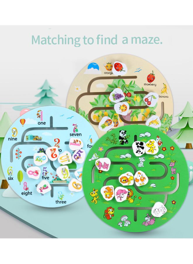 Wooden Number Maze with Sliders Preschool Educational Toy Learning Toys for 3 Years Kids Puzzles Game for Kids Fruit Maze - Image 5