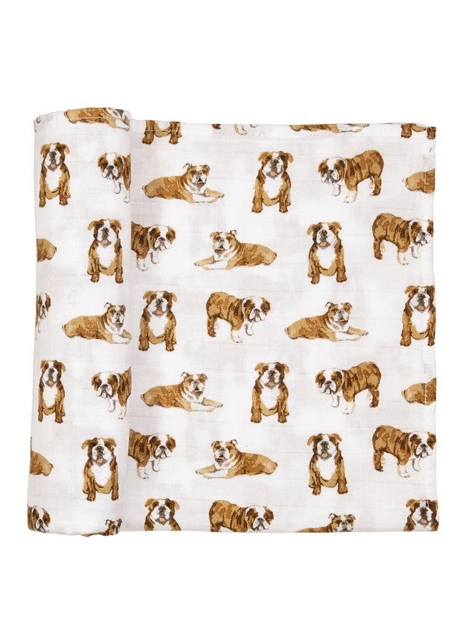 Mud Pie Bulldog Print Muslin Baby Swaddle Blanket, 47" x 47" (12140053) - Image 1