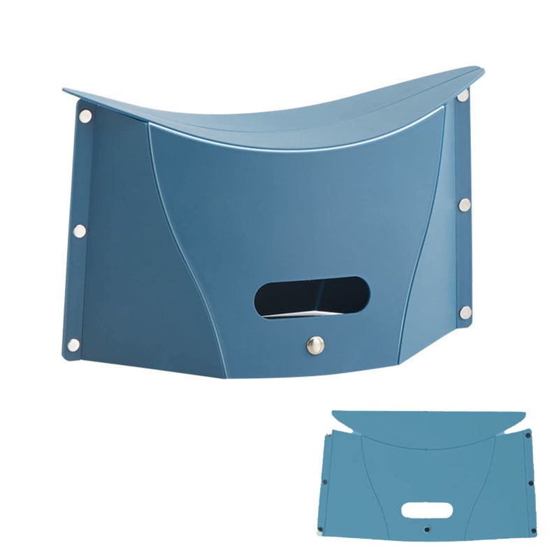 koofull Folding Portable Camping Hiking Stool, Lightweight Collapsable Foldable Chair for Travel Gathering BBQ Subway Library Backpacking Outdoor Ultralight Mini (Blue) - Image 1