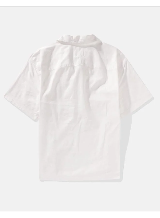 امريكان ايجل AE Linen-Blend Popover Shirt