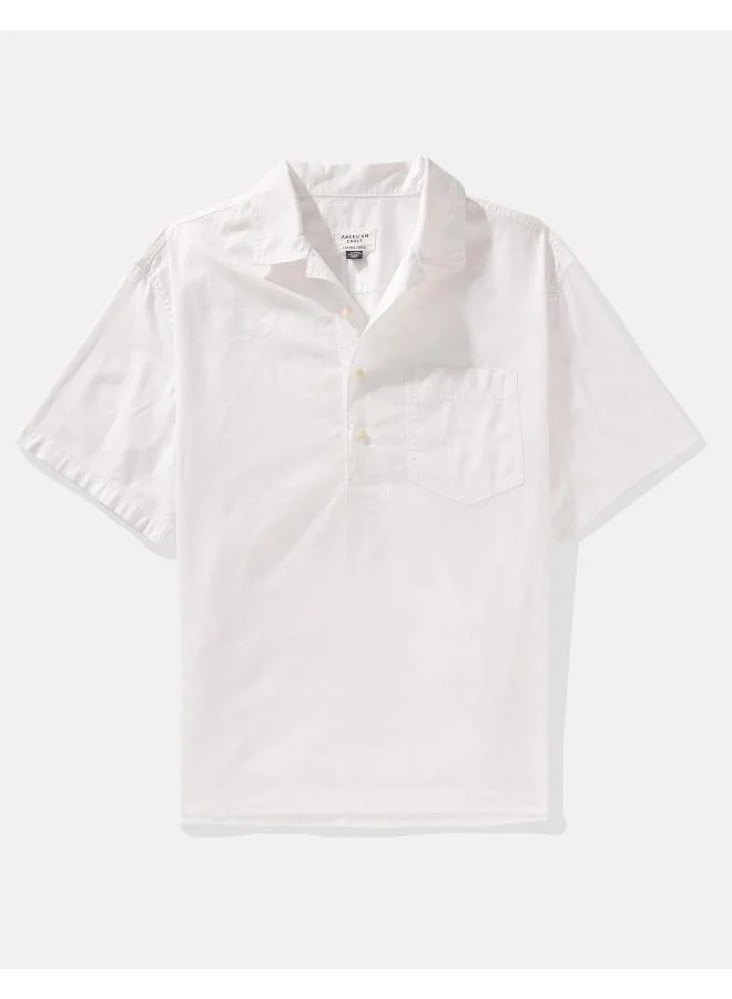 امريكان ايجل AE Linen-Blend Popover Shirt