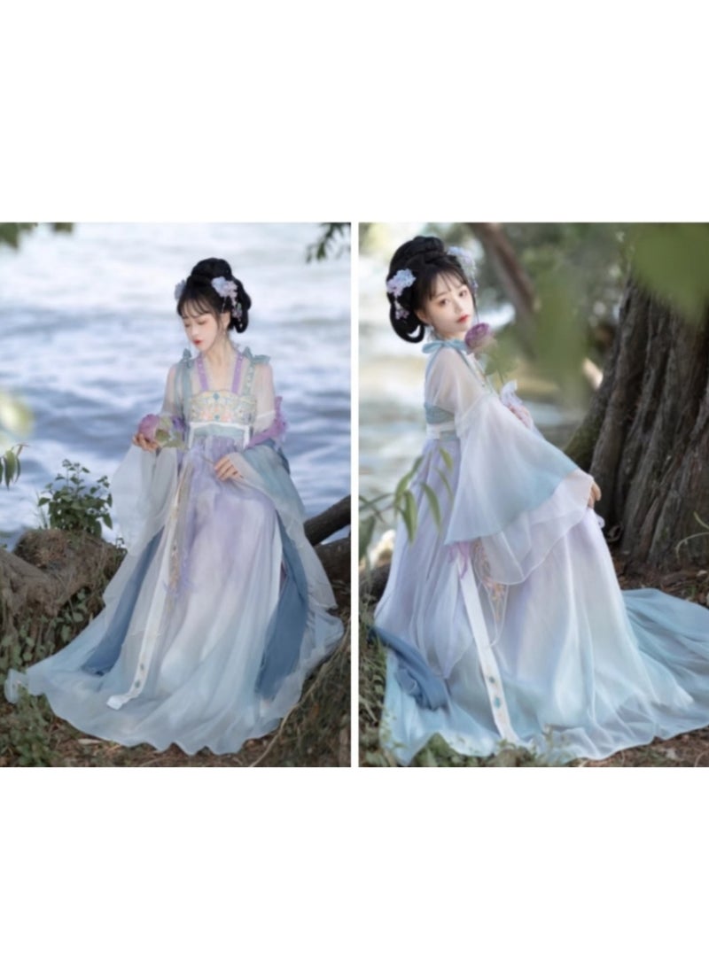 M MIAOYAN Hanyukui Han and Tang Huayun Hanfu female Han elements heavy embroidery Tang style daily Hanfu suit five-piece set  - Image 4