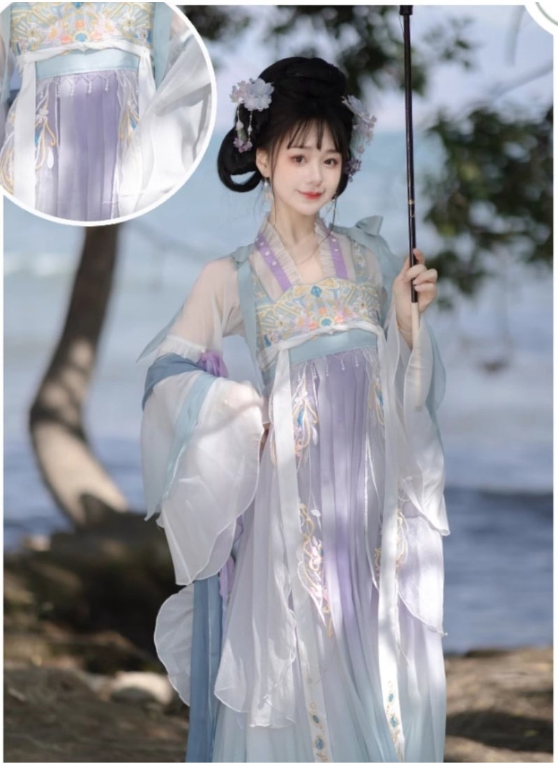 M MIAOYAN Hanyukui Han and Tang Huayun Hanfu female Han elements heavy embroidery Tang style daily Hanfu suit five-piece set  - Image 3