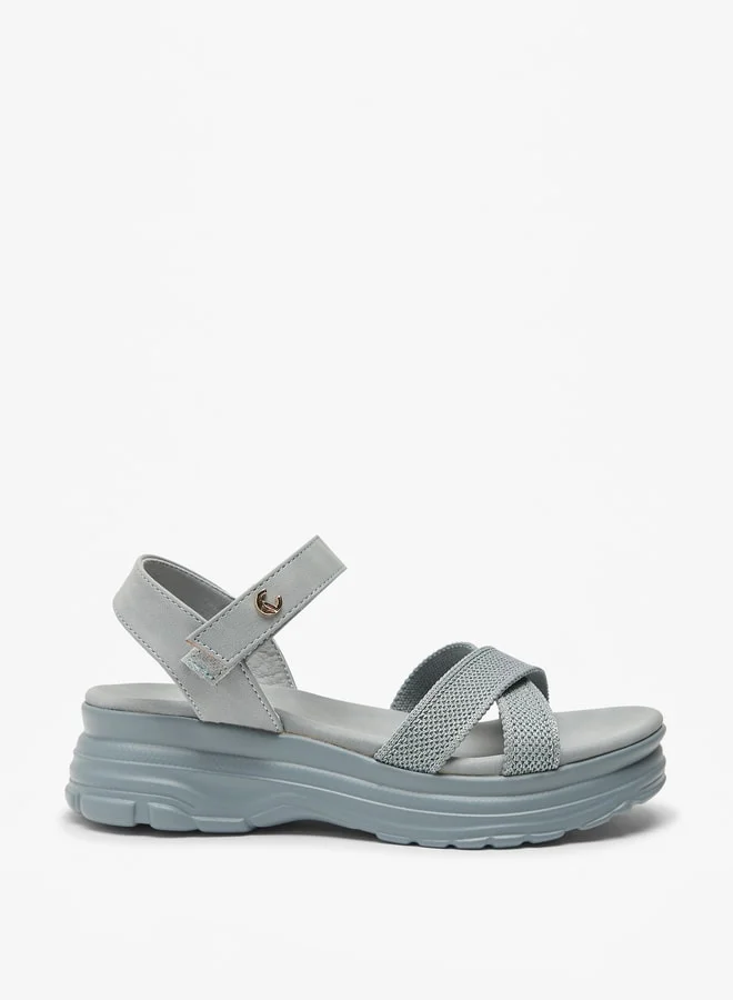 Le Confort Girls Chunky Strappy Sandals with Hook and Loop Closure