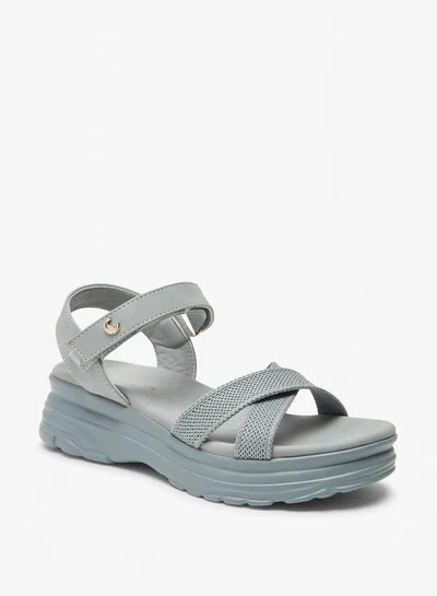 Le Confort Girls Chunky Strappy Sandals with Hook and Loop Closure