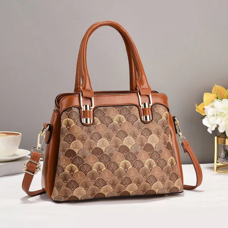 New Fish Scale Pattern Handbag Trendy Atmosphere Fashionable All-Match Crossbody Bag Korean-Style Niche Large Capacity Shoulder Bag - Image 1