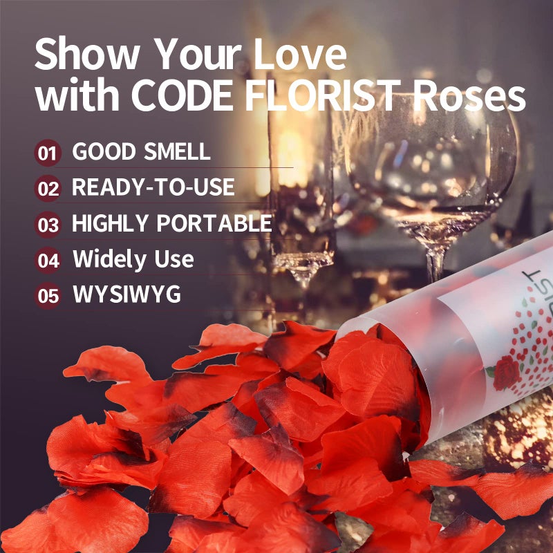 CODE FLORIST كود فلورست 1500 قطعة بتلات ورد حرير داكنة حمراء لعيد الحب ليلة رومانسية اقتراح زواج ذكرى زهور ديكورات (معطرة مفصولة) - Image 5