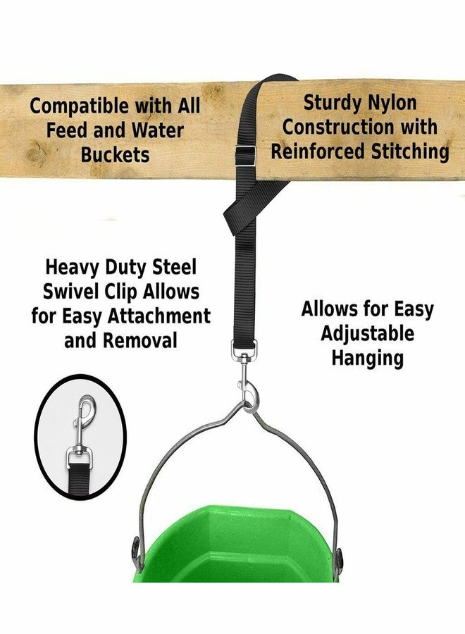 Rosemarie Horse Bucket Strap Hangers,Horse Suppliers Adjustable Nylon Straps up to 700 lbs for Hay Nets, Water Buckets,Hanging-Pratical and Easy Use(4 Pack), 1"x22" - Image 3