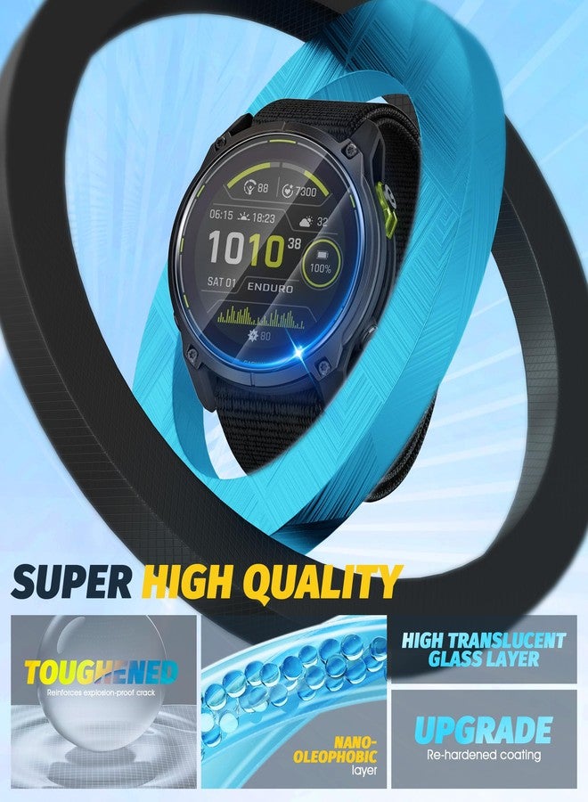 Orzero (3 Pack) Compatible for GRMN Enduro 3 Watch Screen Protector, Tempered Glass 9 Hardness HD Anti-Scratch Bubble Free - Image 4