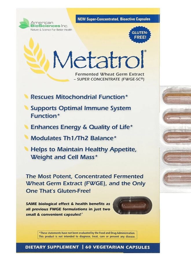 American BioSciences Metatrol® Fermented Wheat Germ Extract 60 Vegetarian Capsules