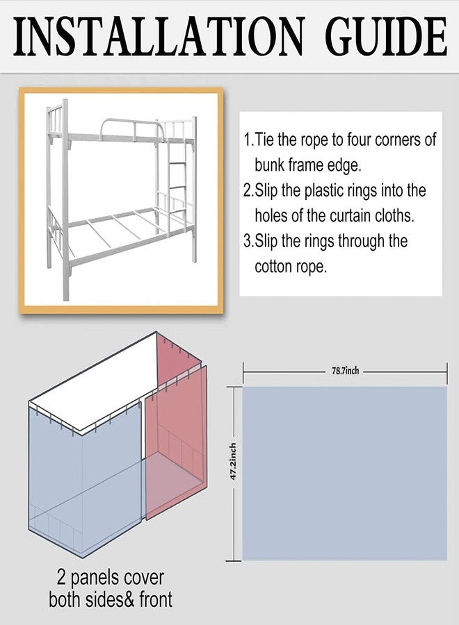 MioCloth Bunk Bed Curtains Dormitory Room Lightproof Decorative Roomate Privacy Cover Canopy Photo Background Decor Backdrop Blackout Curtain Star - Image 5