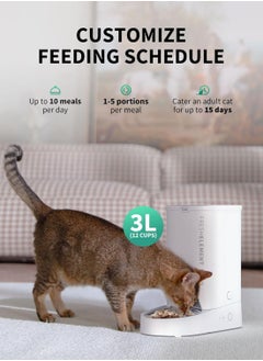 PetKit Automatic Pet Feeder, 3L WiFi Cat Dog Feeder, Schedule Feeding Pet Food Dispenser for Cats and Dogs with 304 Stainless Steel Feeding Bowl, Up to 10 Meals per Day, USB Cable/App Control  - Image 2
