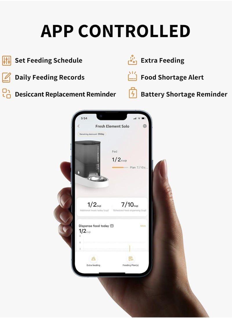 Automatic Pet Feeder, 3L WiFi Cat Dog Feeder, Schedule Feeding Pet Food Dispenser for Cats and Dogs with 304 Stainless Steel Feeding Bowl, Up to 10 Meals per Day, USB Cable/App Control - pzsku/Z3783841B50A97A9E237DZ/45/_/1739517197/2b0c2ff2-2681-43cf-a124-8b0d9da2ffd7