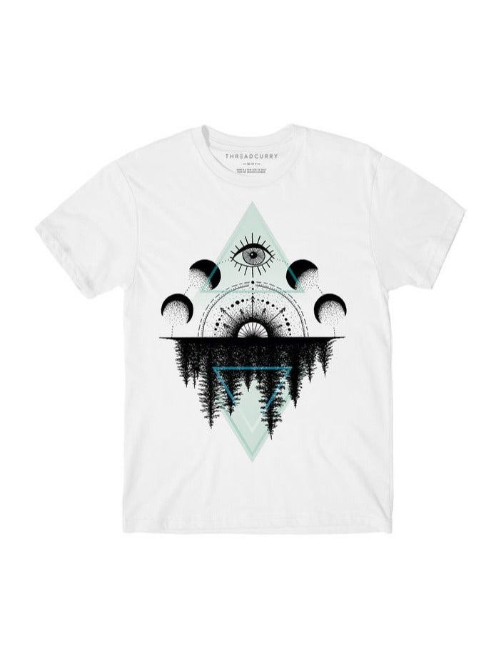 THREADCURRY THREADCURRY Creative Modern Pattern Abstract Cotton Graphic Printed Tshirt for Boys  - Image 1
