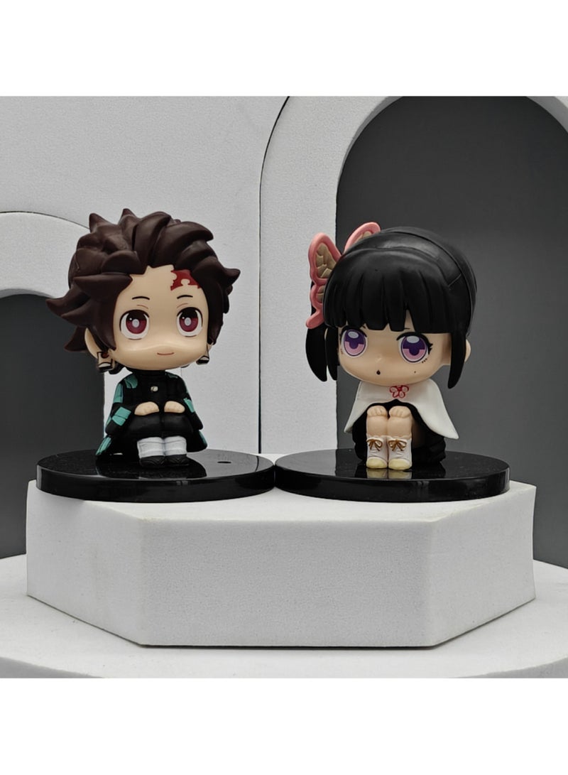 عام طقم تماثيل جلوس من «Demon Slayer» مكوّن من 6 قطع: تانجيرو، بترفلاي، أغاتسوما وزينيتسو؛ دمى زخرفية يمكن استخدامها كديكور أنيق داخل الغرفة. - Image 4