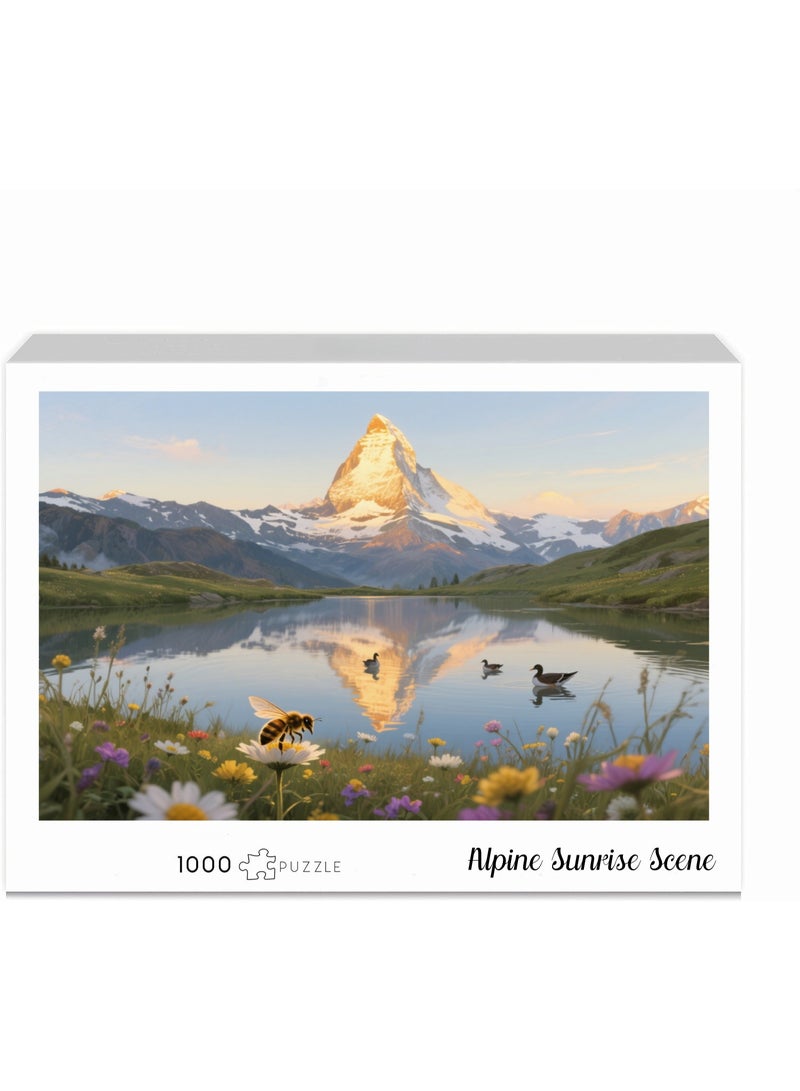 1000 Alpine Sunrise Scene Puzzles - Creative Design Patterns, Rich and Colorful Art Experience, Suitable for Adults and Children - Image 2