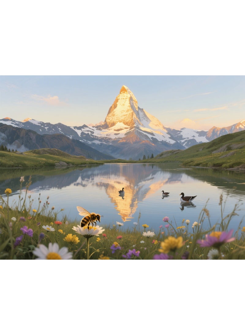 1000 Alpine Sunrise Scene Puzzles - Creative Design Patterns, Rich and Colorful Art Experience, Suitable for Adults and Children - Image 1
