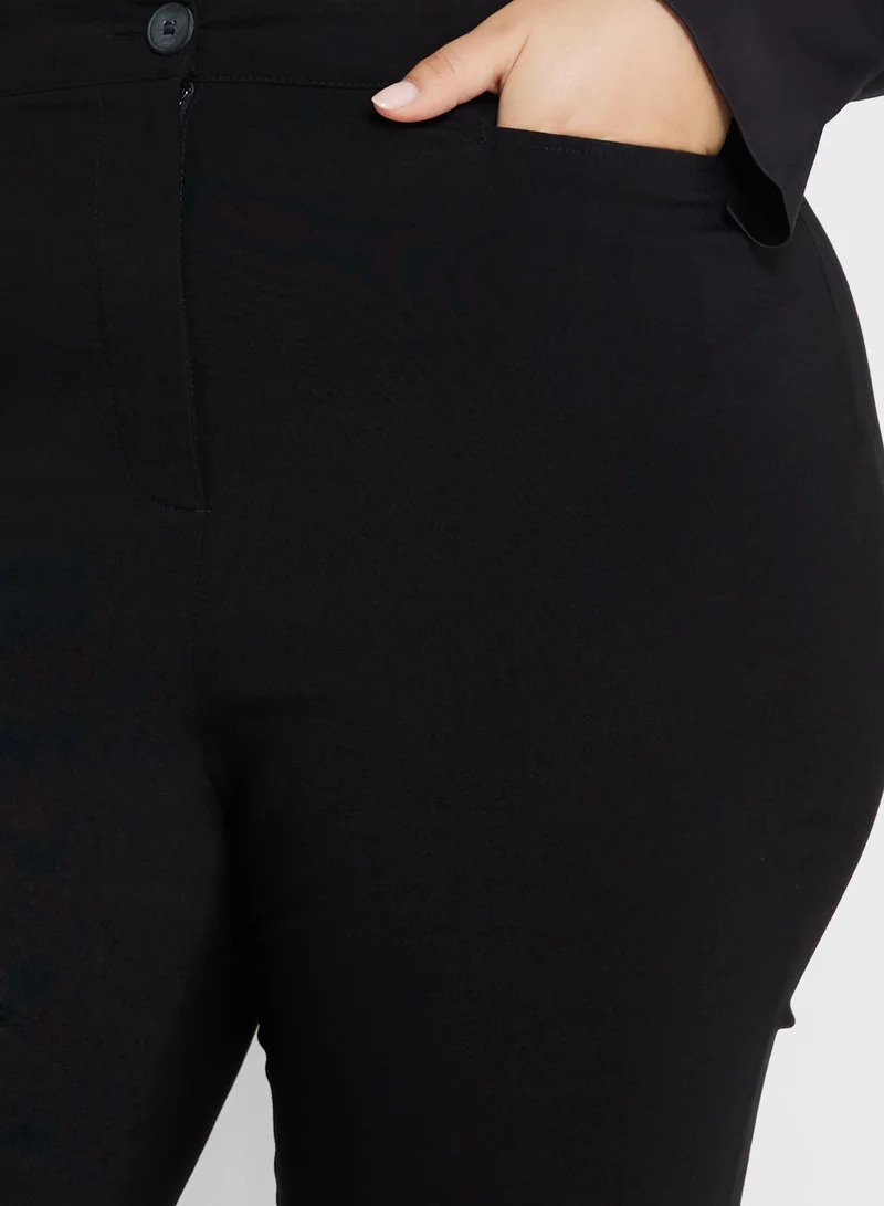 Topshop Curve High Waist Flared Pants