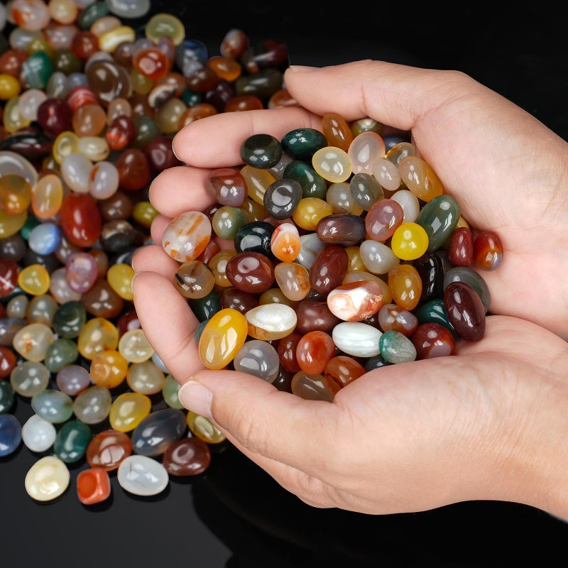 Rahato ï»¿Polished Crystals and Healing Stones, 120 Pcs, 0.5" Rocks for Tumbling, Healing, Reiki, Meditation, Crafting, Home Decor, Multicolor - Image 3