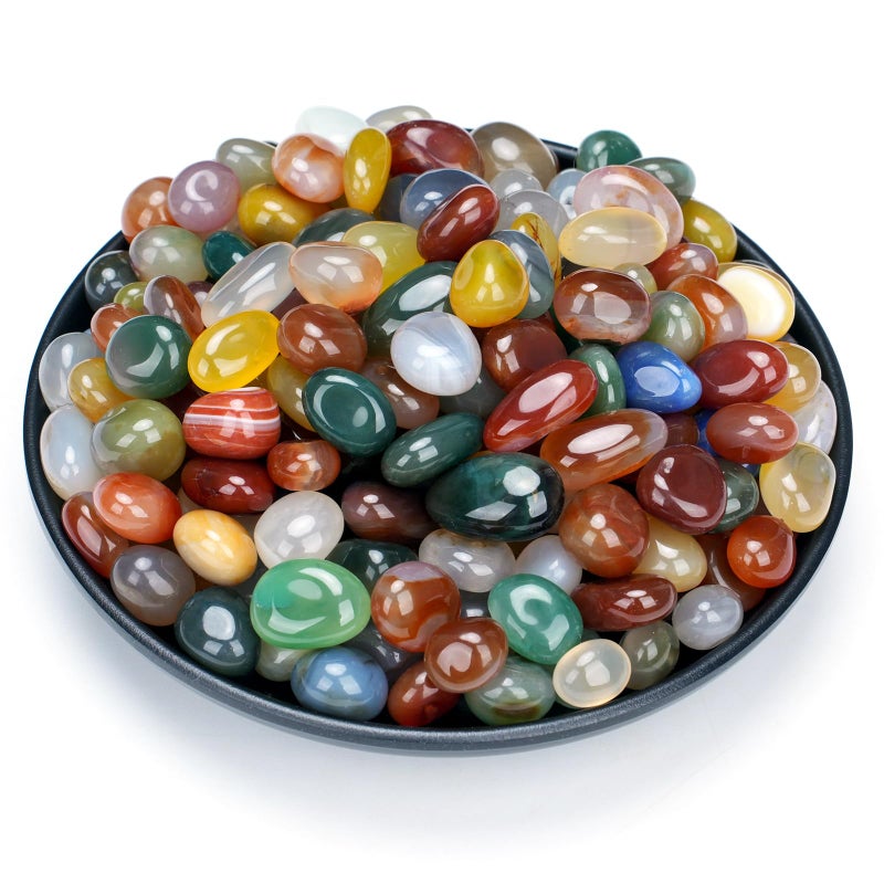 Rahato ï»¿Polished Crystals and Healing Stones, 120 Pcs, 0.5" Rocks for Tumbling, Healing, Reiki, Meditation, Crafting, Home Decor, Multicolor - Image 1