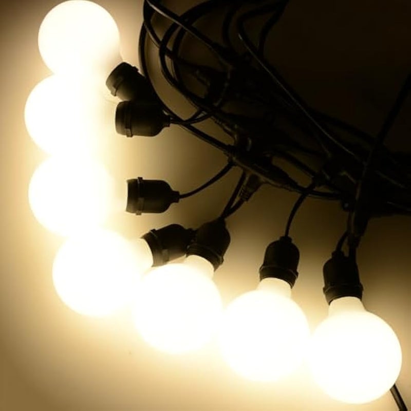 V.nice Outdoor String Light Cable Without Bulbs E27 Socket Festoon Light Cord, IP65 Waterproof Patio String Lighting, Connectable Hanging Cable for Garden, Café, Wedding – 10m/50m/100m - Image 1