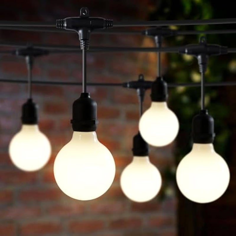 V.nice Outdoor String Light Cable Without Bulbs E27 Socket Festoon Light Cord, IP65 Waterproof Patio String Lighting, Connectable Hanging Cable for Garden, Café, Wedding – 10m/50m/100m - Image 5