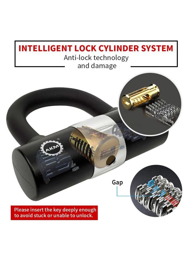 AKM Anti-Theft Motorcycle Chain Lock 3-Foot Heavy Duty Bike Chain Locks with 4 Keys 12mm Thick Cut Proof Security Bicycle Chain Lock 16mm U Lock Disc Lock for Moped,Scooter,Gates - Image 3