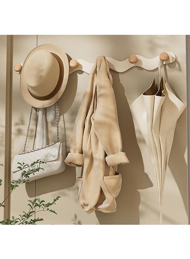 Non perforated wave hook, wooden adhesive hook, living room key holder, bedroom entrance wall hanging, home door hanging, clothes hook behind the door - Image 4