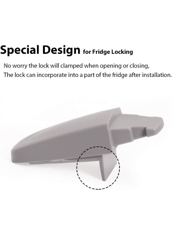 EUDEMON Home Refrigerator Fridge Freezer Door Lock Latch Catch Toddler Kids Child Cabinet Locks Baby Safety Child Lock Easy to Install and Use 3M Adhesive no Tools Need or Drill (Grey, 1 Pack) - Image 5